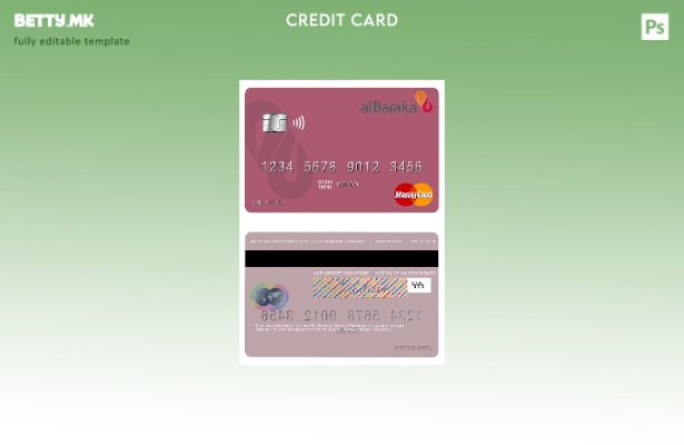 Шаблон за мастер картички во модерен стил Пакистан Ал Барака банка